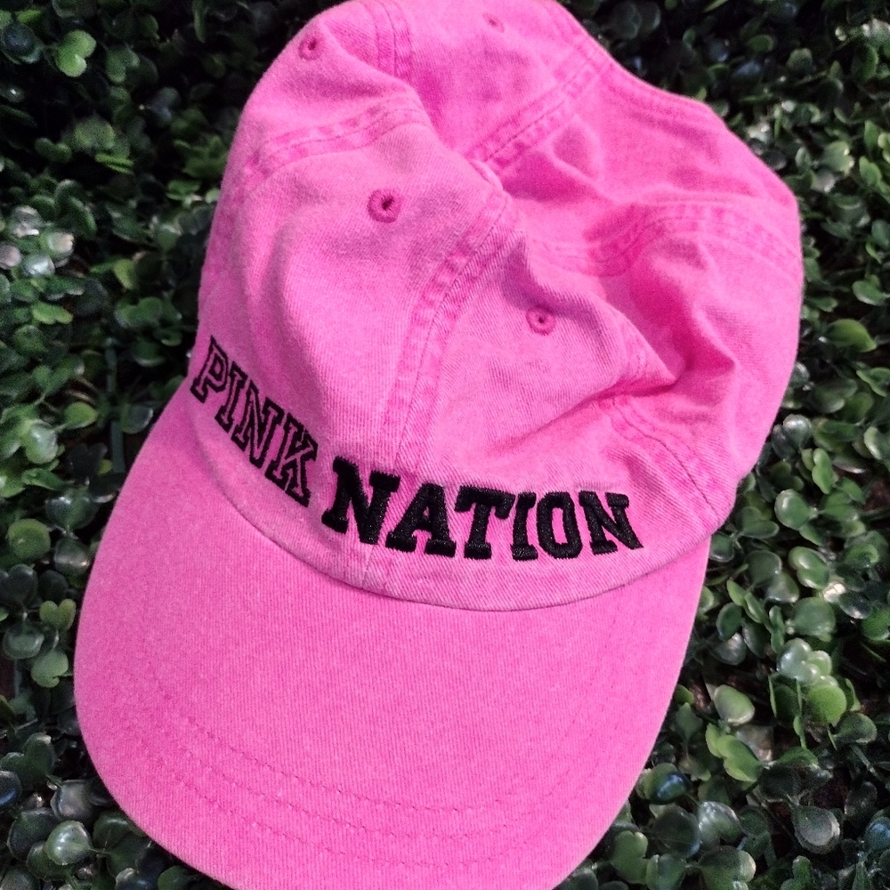 VICTORIA'S SECRET PINK PINK NATION BASEBALL HAT NEON PINK